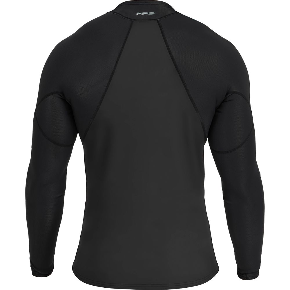 The NRS Hydroskin 1.0mm Long Sleeve Shirt - Men's, featuring reinforced shoulders and cutting-edge Hydroskin technology, is displayed against a white background.