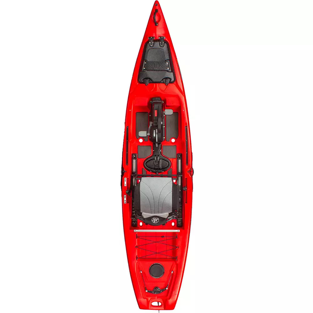 A red Jackson Kayak Cruise FD 11'10 with black handles.