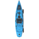 A blue Mirage Compass 12 kayak with a paddle and MD180 Kickup Pedal Drive by Hobie.
