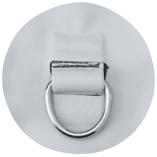 The NRS Hypalon D-Ring (2") is securely attached to a circular white base, providing perfect rigging and strapping tie-down security.