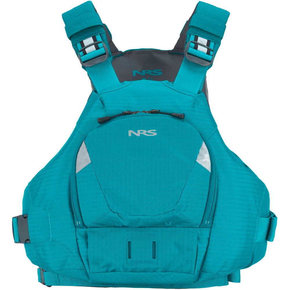The NRS Ninja PFD features adjustable straps and a front pocket, providing excellent flotation for any adventure.