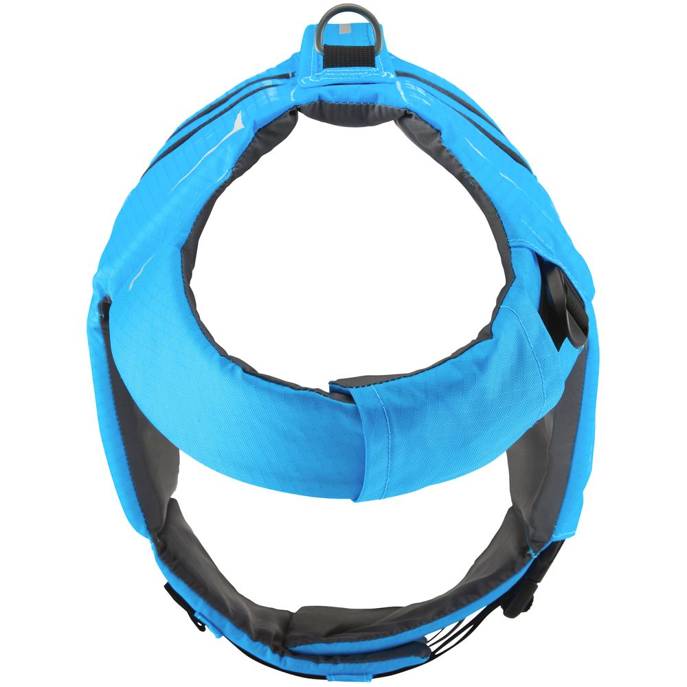 Featuring the CFD Dog Life Jacket dog pfd manufactured by NRS shown here from a third angle.