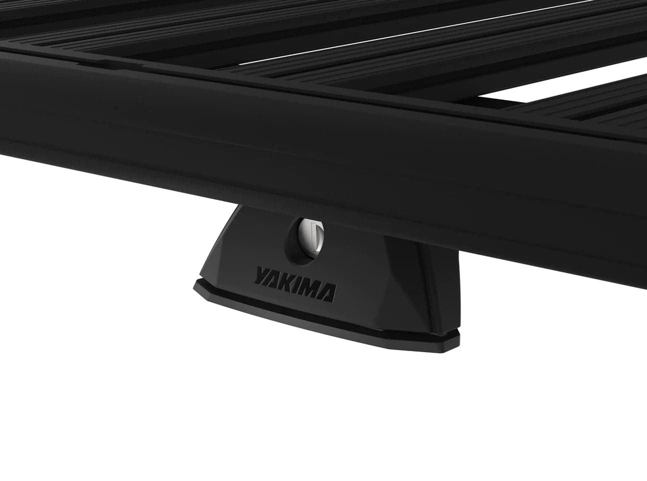 a black TrackTower roof rack with the Yakima logo on it.