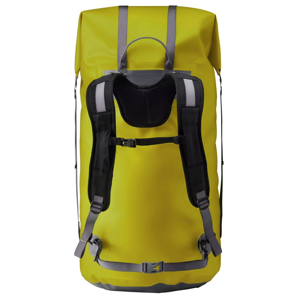 Introducing the NRS Bill's Bag: a yellow-and-black backpack with adjustable shoulder and compression straps, perfect for outdoor activities.