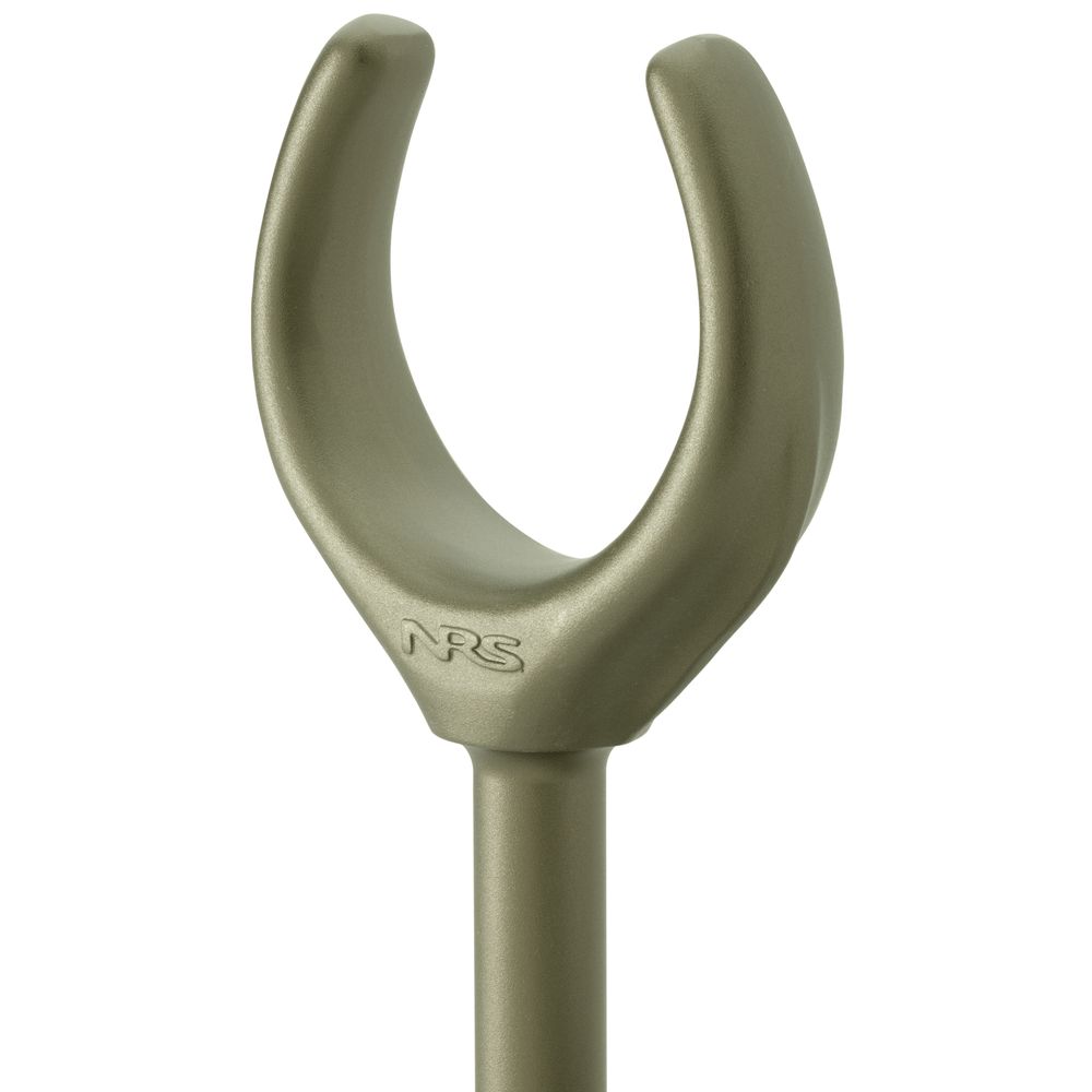 Close-up of the NRS Atomic Oarlock, showcasing its lightweight, ultra-strong aluminum U-shaped design with "NRS" embossed on top.