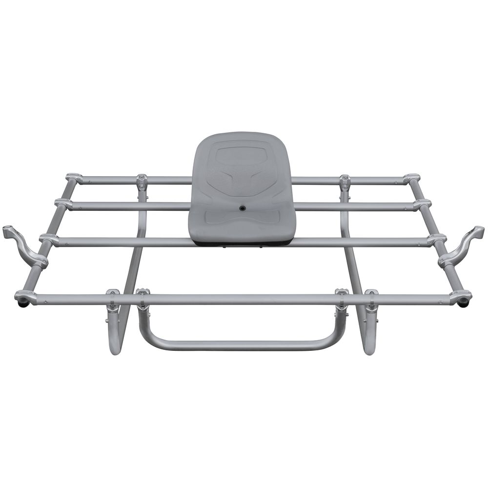 The NRS STAR Kima Cataraft Frame features a central mounting plate with multiple attachment points and clamps, ensuring a secure fit to any vehicle.