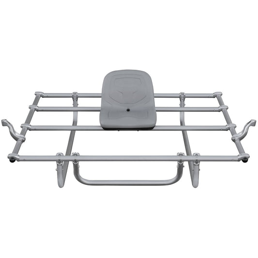 The NRS STAR Kima Cataraft Frame features a central mounting plate with multiple attachment points and clamps, ensuring a secure fit to any vehicle.