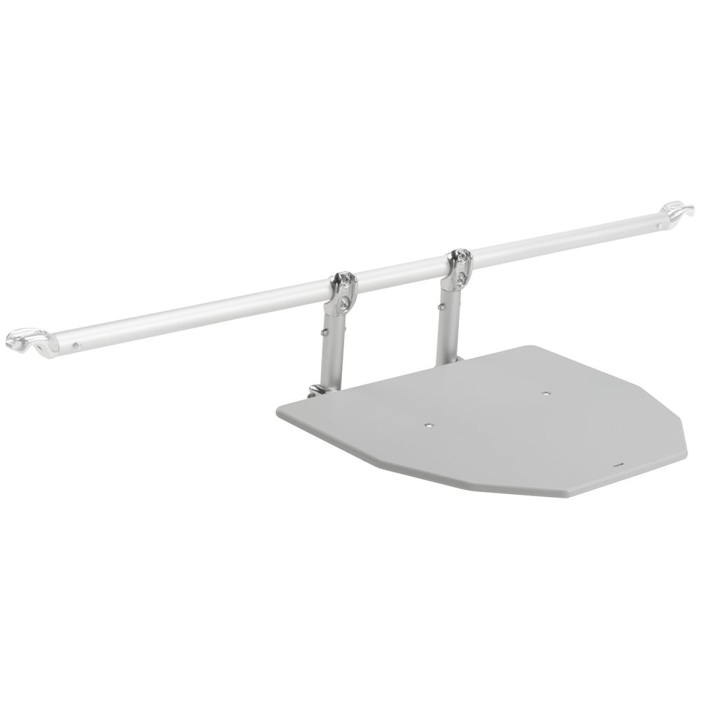 Wall-mounted folding shelf with adjustable support arms, simply designed for durability in sleek white HDPE, is part of NRS's Frame Casting Platforms - Front & Rear line.