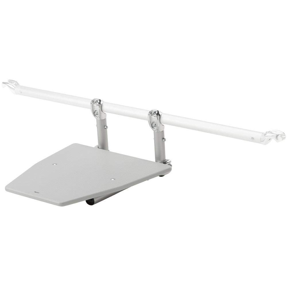 The NRS Frame Casting Platforms, designed for durability and space-saving convenience, feature a white and gray foldable design with HDPE construction and a wall-mounted bracket.