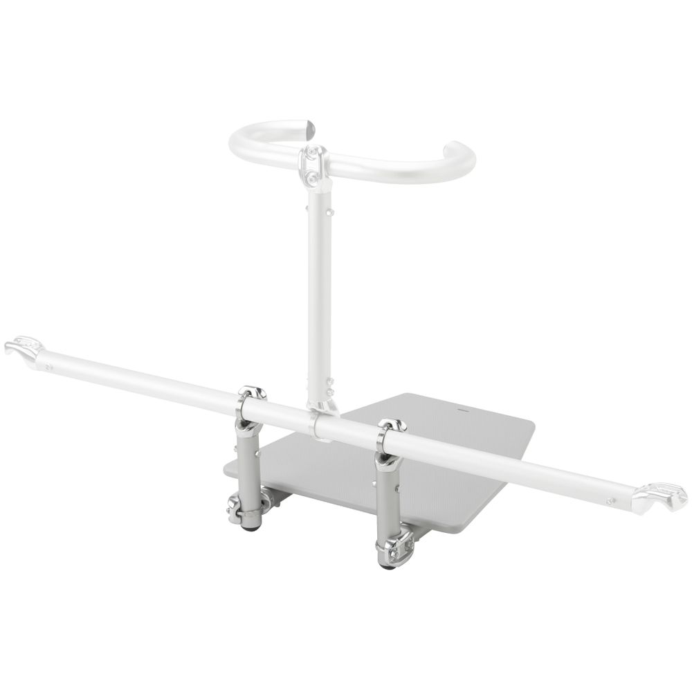 The NRS Frame Casting Platforms, available for both front and rear, feature a white handlebar attachment with a small HDPE platform and adjustable rods for added accessories or storage.