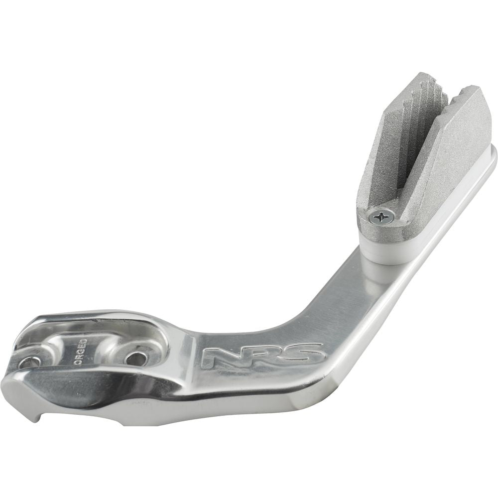 The NRS Frame Anchor System with 2:1 features a silver metallic boat oar lock mount, textured grip handle, and two screw holes for seamless raft stern integration.