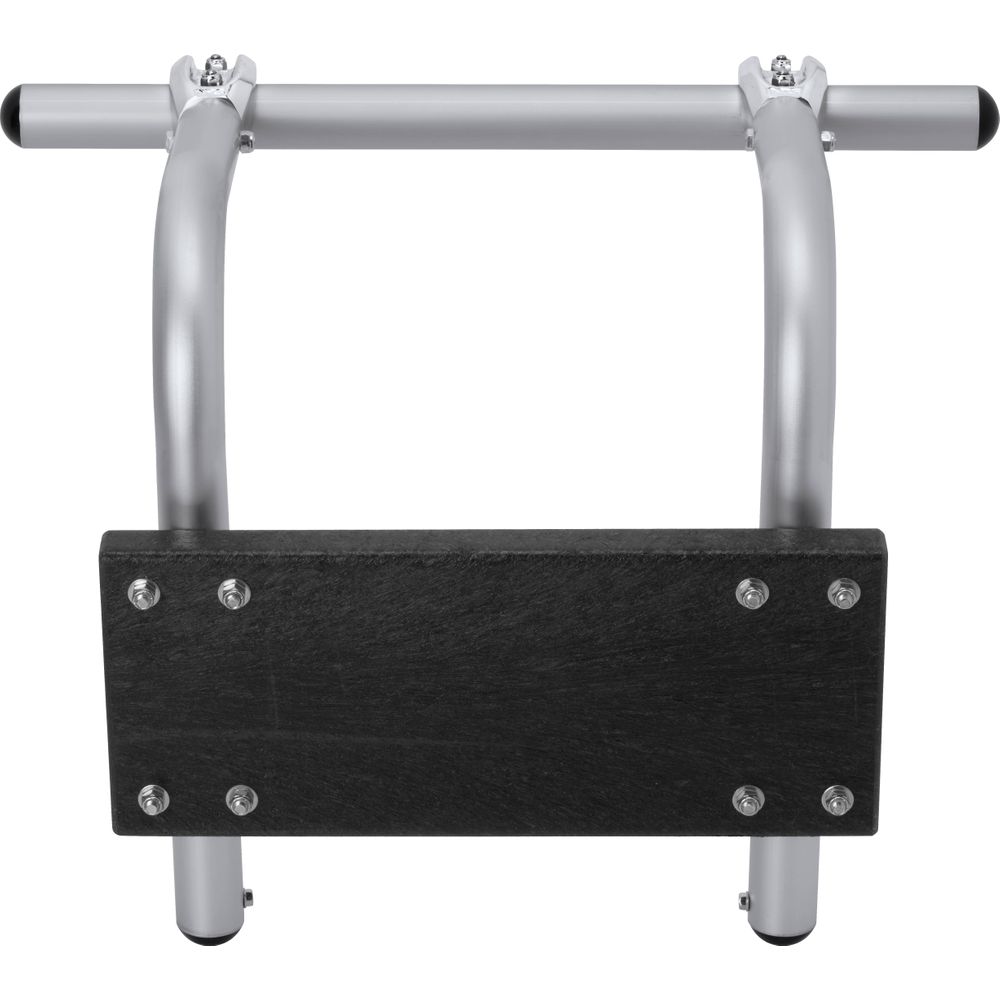 The NRS Raft Frame Motor Mount features a metal handlebar on a rectangular black platform with visible screws, designed for seamless outboard motor attachment.
