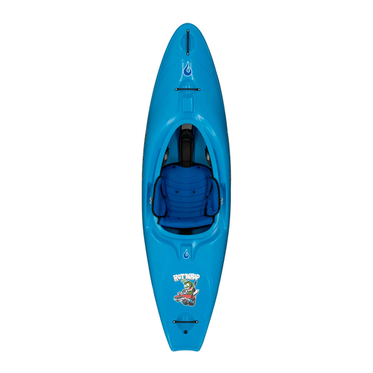 a blue LiquidLogic Hot Whip kayak with a seat.