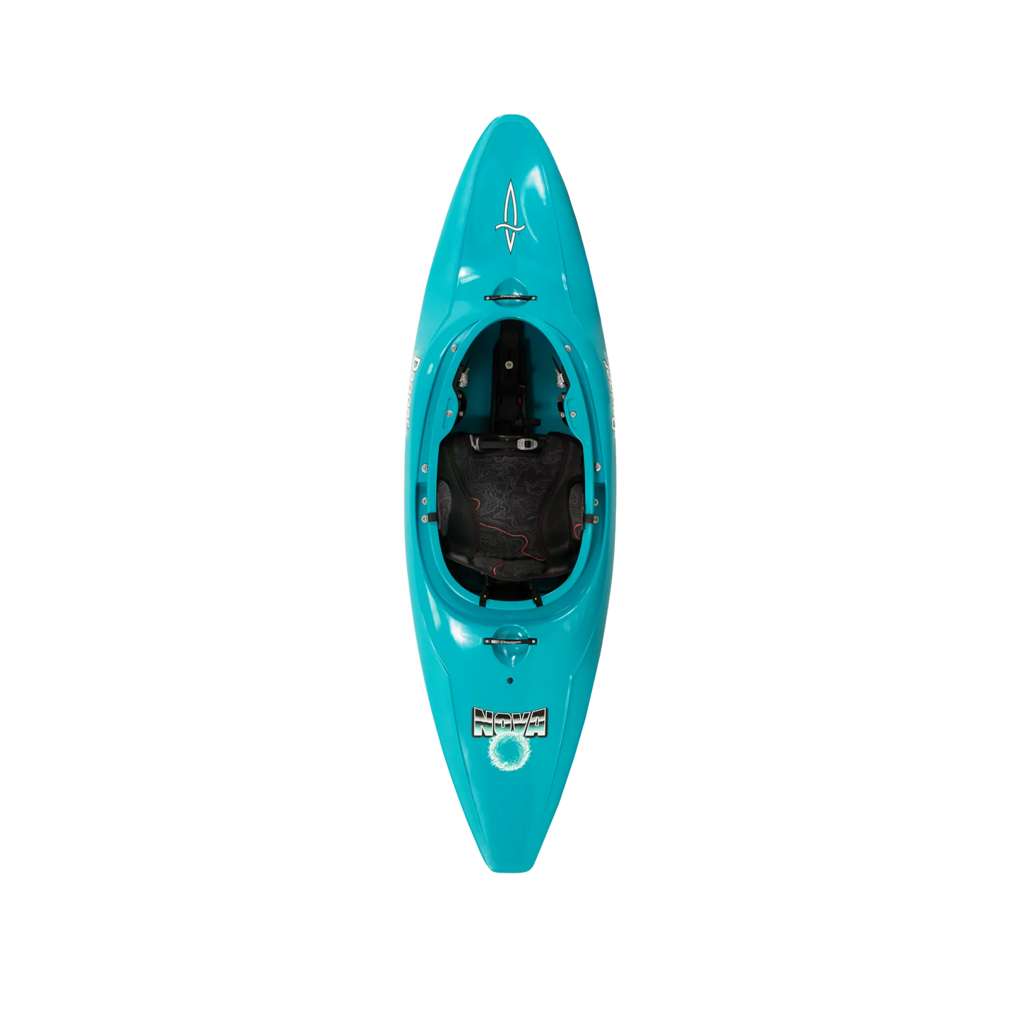Turquoise full slice river play whitewater kayak.The Dagger Nova and Supernova are uniquely designed for 2 different paddler size ranges so you can saddle up, slice, surf, and spin your way to hours of amusement.
