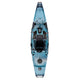 The top view of a blue fishing kayak with Hobie Pro Angler 360 XR - 14ft Drive Technology.