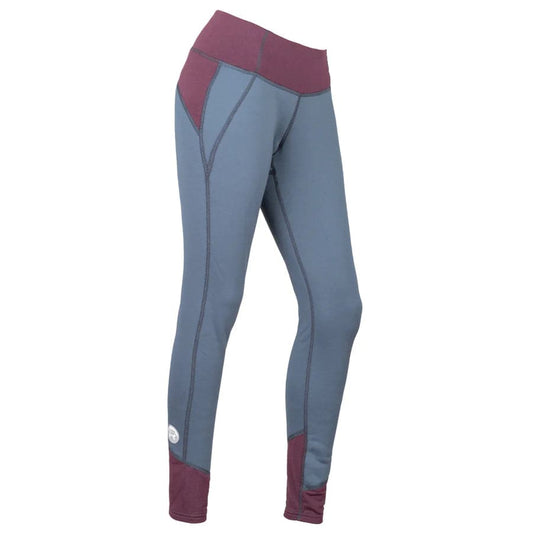 The Susitna Pants - Women's by Immersion Research are grey and maroon leggings designed with a Polartec fabric for a performance fit.