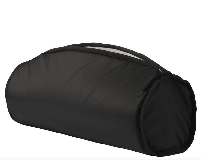 The NRS Expedition DriDuffel Padded Liner by NRS is a black cylindrical bag featuring a top zipper and padded liner for gear protection, shown against a plain white background.