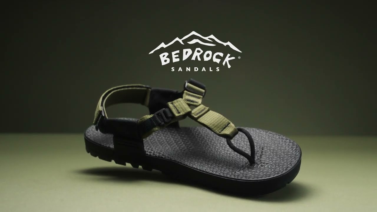 A single Cairn Geo 3D sandal from Bedrock is displayed on a flat surface with the Bedrock logo above it.