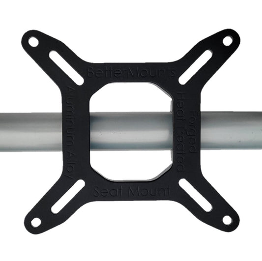 Aluminum alloy Seat Mount for headrest with branding "Better Mounts" on a plain background.