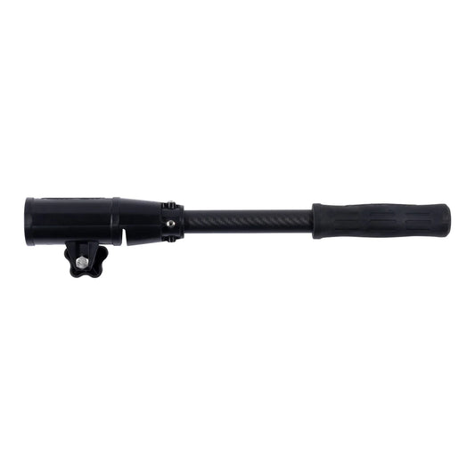 Experience the stability of our black extendable handheld gimbal, designed with a textured grip and ergonomic style for cameras or smartphones. Featuring an adjustable angle knob that mirrors the precision positioning of the Newport Tiller Extension Handle - 18".