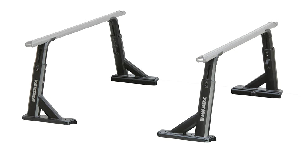 A versatile pair of Yakima OverHaul HD adjustable metal bars designed for heavy payload transportation, showcased against a clean white background.