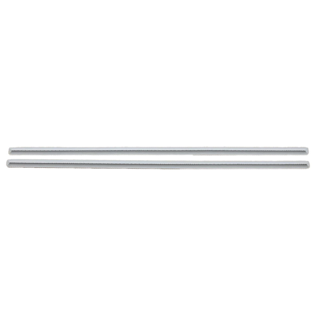 Three parallel metal bars, resembling a sturdy raft frame, are set horizontally on a pristine white background to showcase the durability of the Canyon Coolers' Cooler Shims.