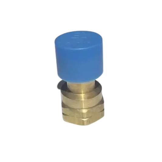 A Partner Steel Propane Adapter for 1lbs Tank with a blue lid.