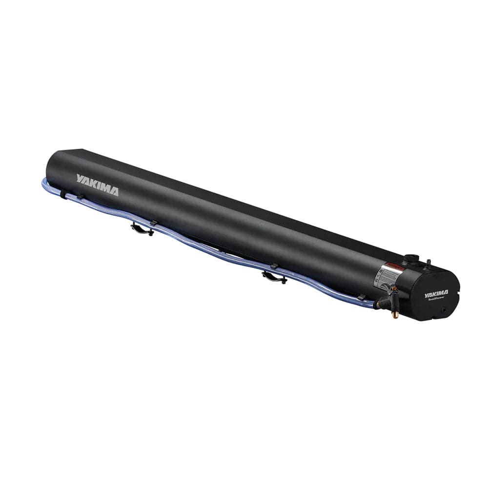 A black Roadshower with a blue Yakima handle on it.