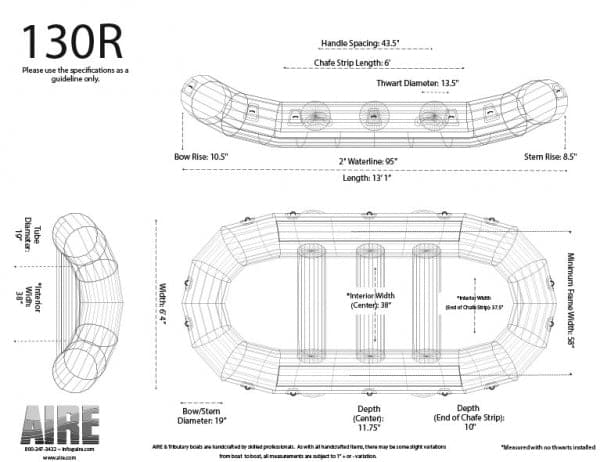 Featuring the R-Series Rafts raft manufactured by AIRE shown here from a fifteenth angle.