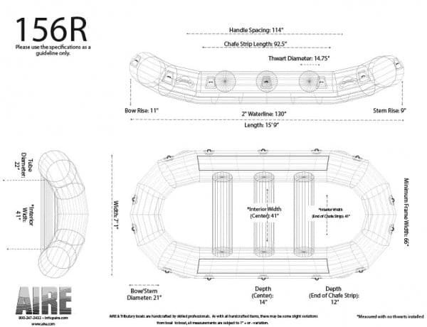 Featuring the R-Series Rafts raft manufactured by AIRE shown here from a fourteenth angle.