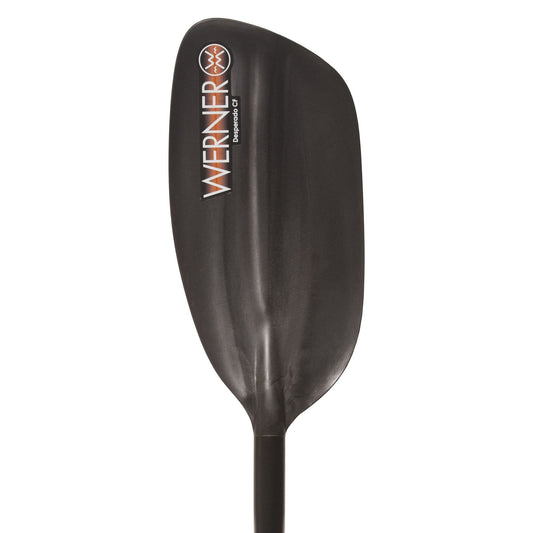 The Desperado 2-Piece Paddle from Werner Paddles boasts carbon-reinforced nylon blades perfect for whitewater adventures, along with a durable premium fiberglass shaft.