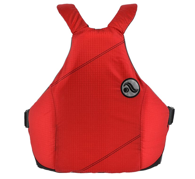 Red Astral YTV PFD (2023) life jacket isolated on a white background.