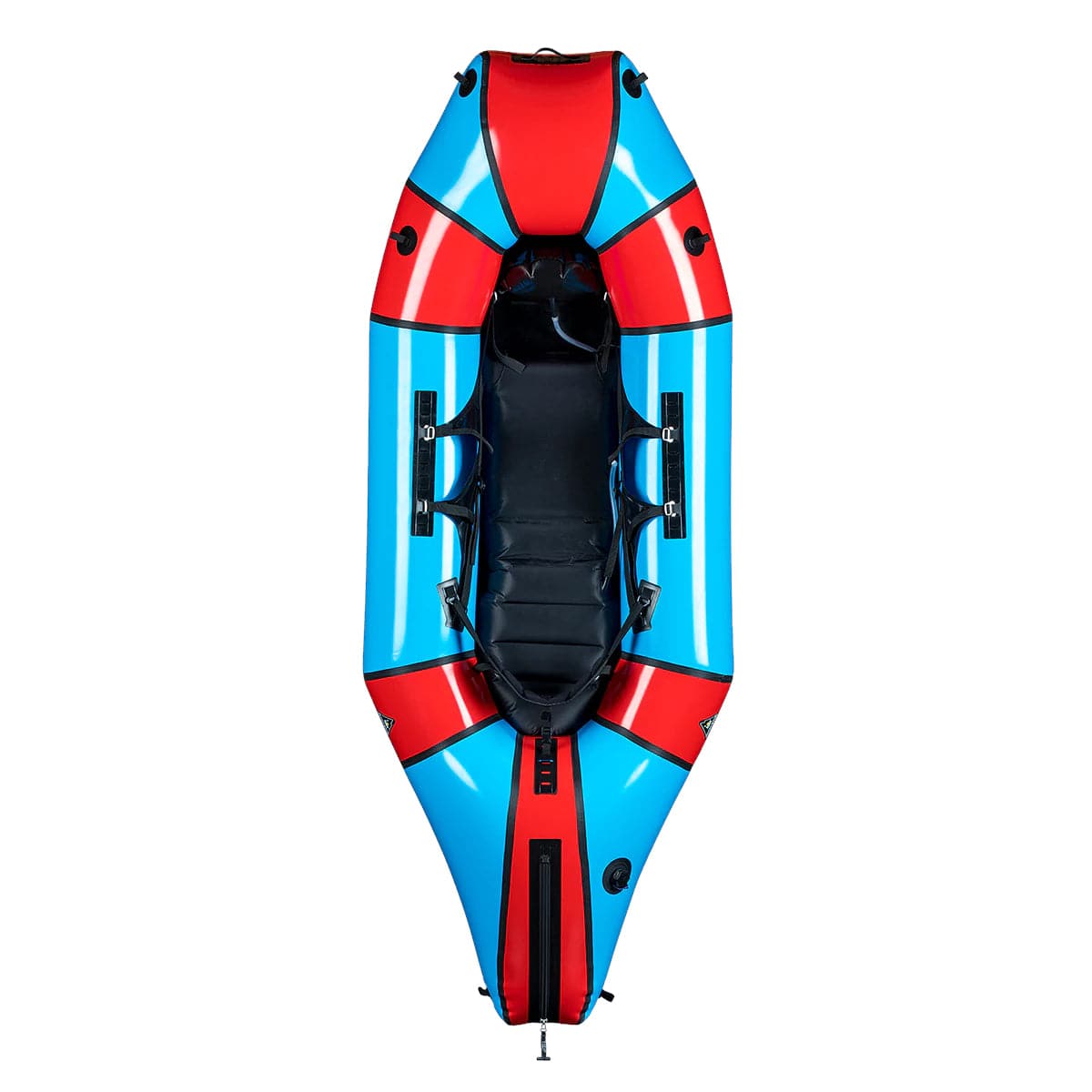 Featuring the GnarMule pack raft, pack rafting manufactured by Alpacka shown here from a fourth angle.