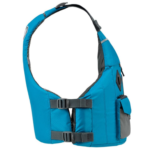 Featuring the E-Ronny PFD men's pfd manufactured by Astral shown here from a second angle.