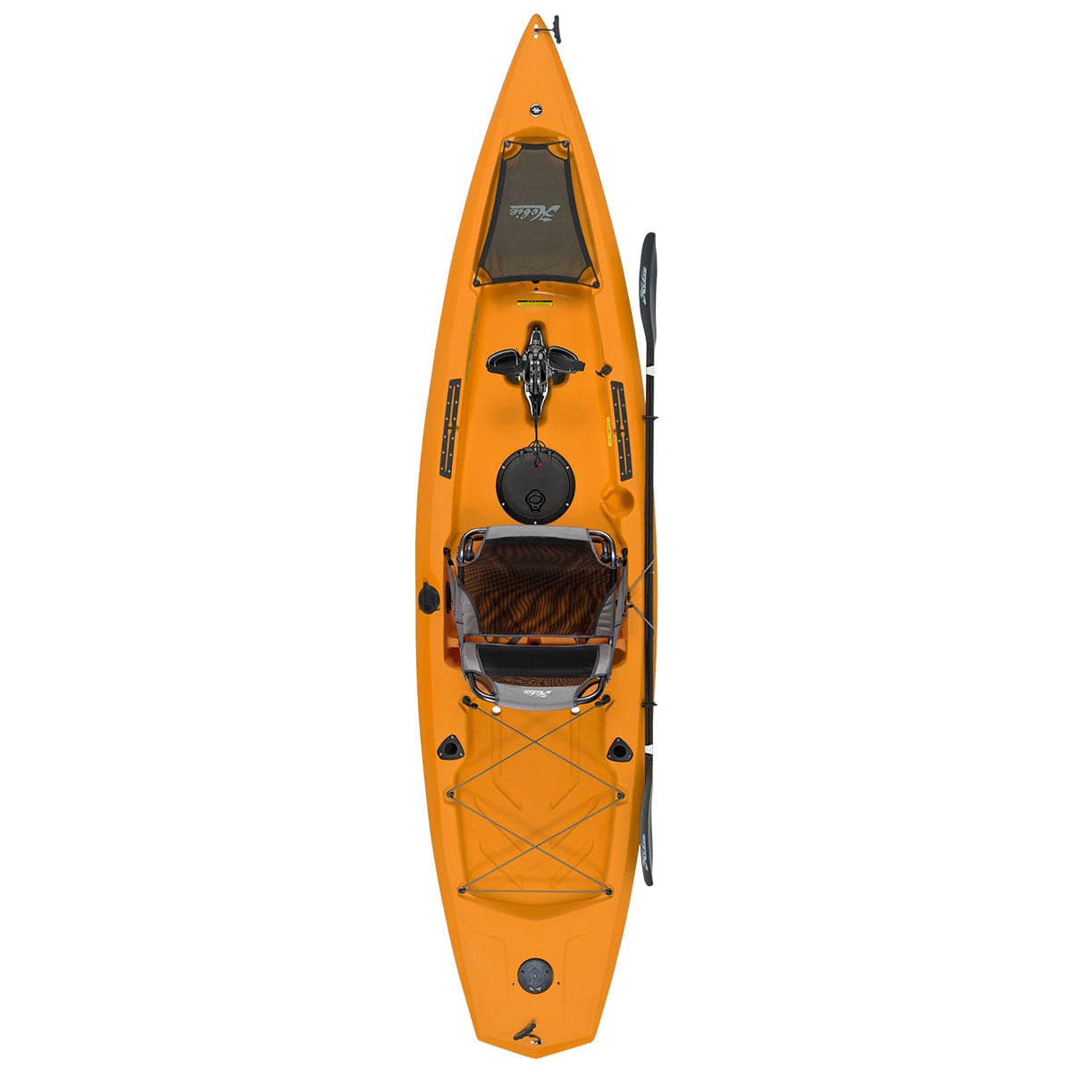 Featuring the Mirage Compass 12 fishing kayak, pedal drive kayak manufactured by Hobie shown here from a second angle.
