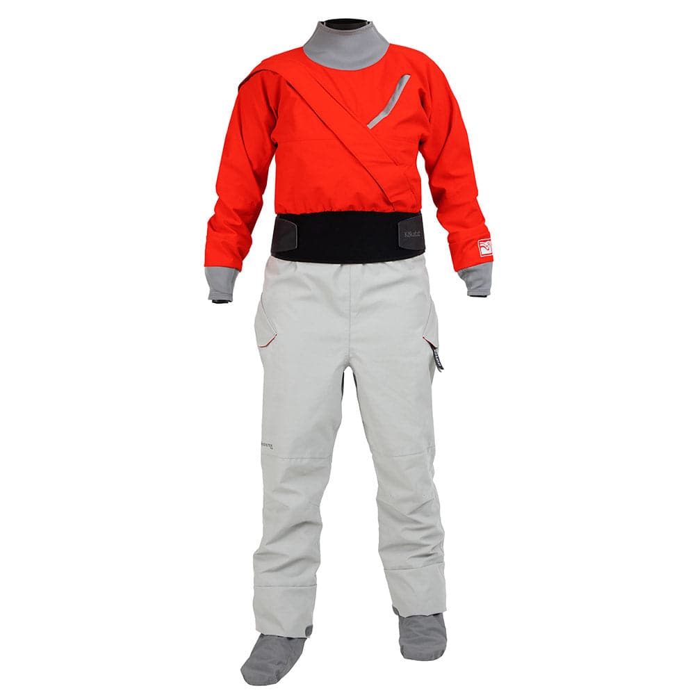 Featuring the Meridian (GORE-TEX Pro) Dry Suit - Women's women's dry wear manufactured by Kokatat shown here from a fourth angle.