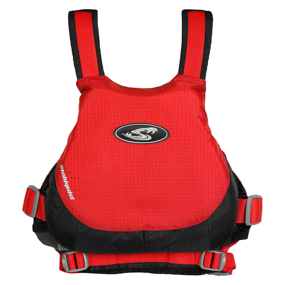 Featuring the Edge PFD men's pfd manufactured by Stohlquist shown here from a sixth angle.
