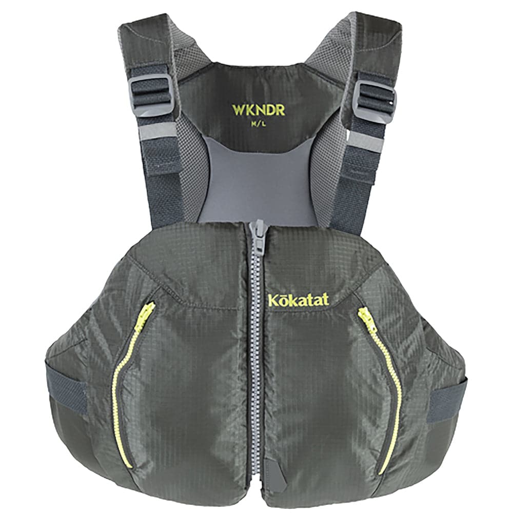 Featuring the WKNDR PFD fishing pfd, men's pfd, women's pfd manufactured by Kokatat shown here from a second angle.
