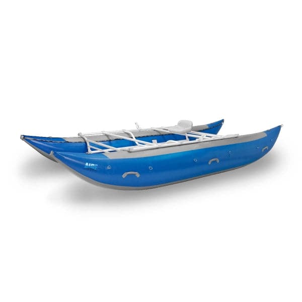 Featuring the Leopard 18' Cataraft cataraft manufactured by AIRE shown here from a third angle.