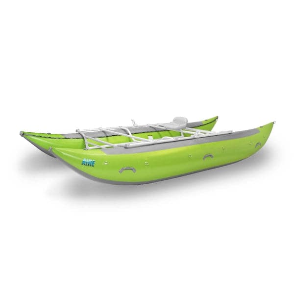 Featuring the Leopard 18' Cataraft cataraft manufactured by AIRE shown here from one angle.