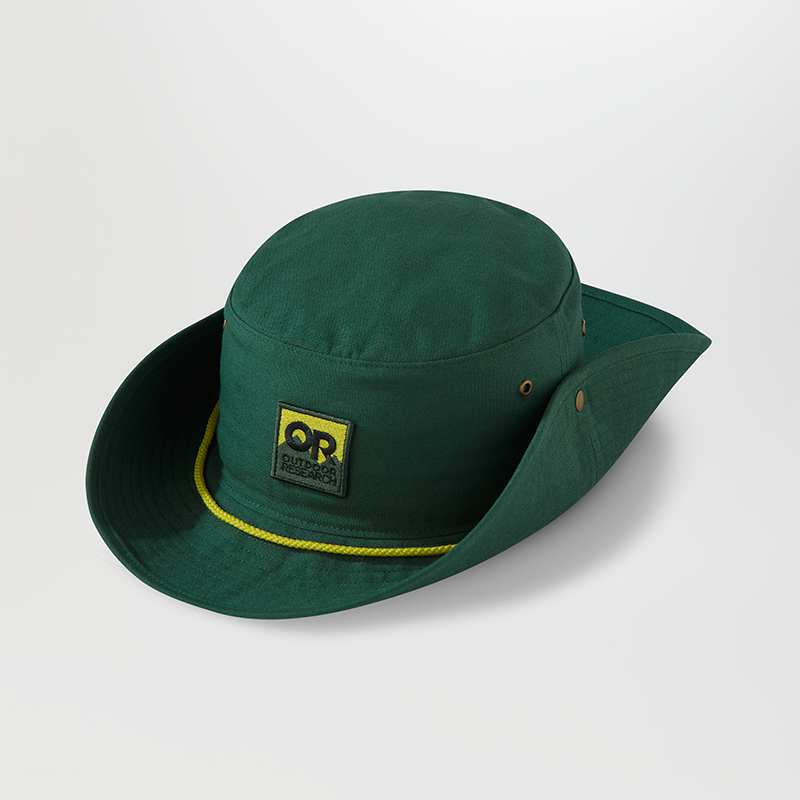 Featuring the Moab Sun Hat hat, visor manufactured by OR shown here from a third angle.