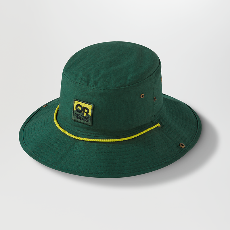 Featuring the Moab Sun Hat hat, visor manufactured by OR shown here from a second angle.