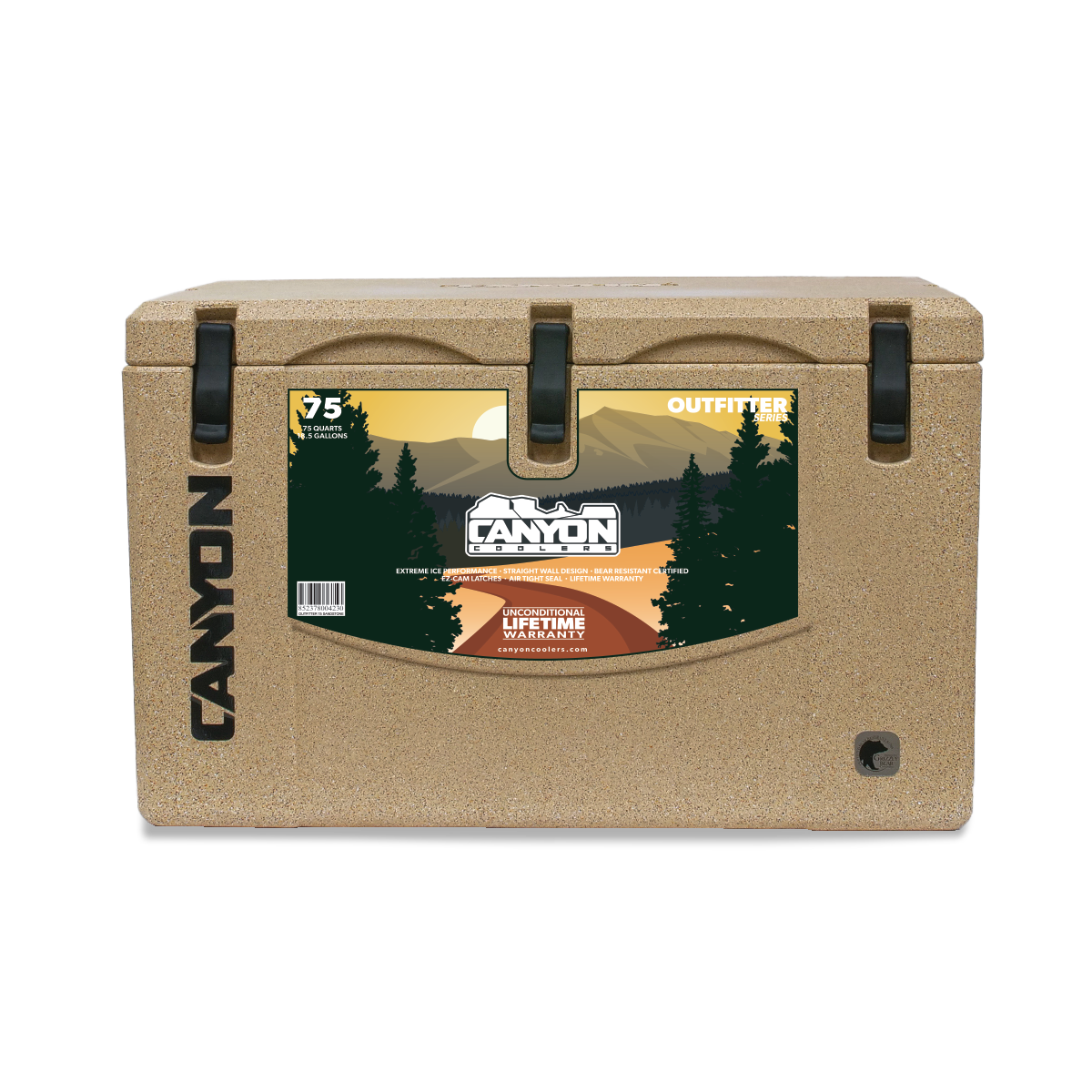 Featuring the Outfitter Series Coolers cooler, update mayan blue manufactured by Canyon shown here from an eighth angle.