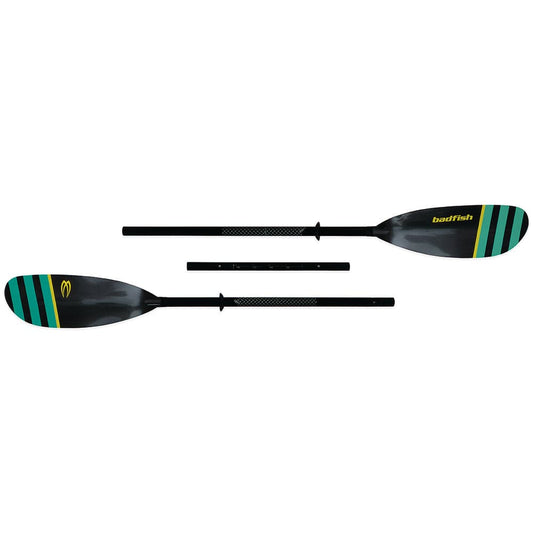 Featuring the Badfish Kayak Paddle fishing kayak paddle, fishing paddle, ik paddle, touring / rec paddle manufactured by Badfish shown here from a second angle.