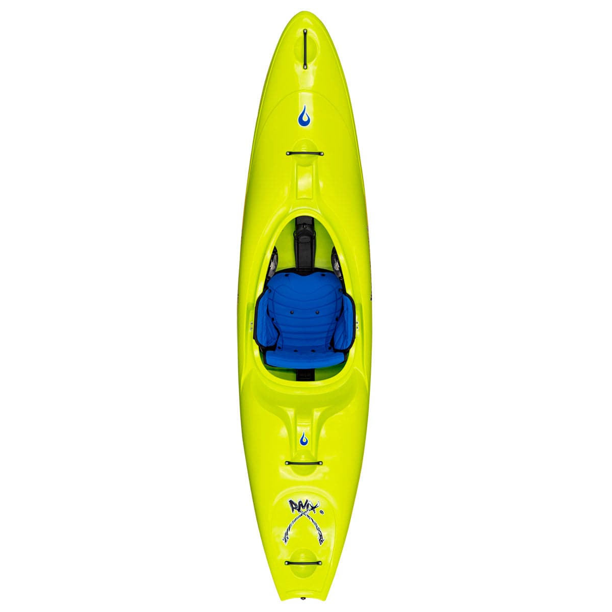 Featuring the RMX creek boat, liquid logic, remix, river runner kayak manufactured by LiquidLogic shown here from one angle.