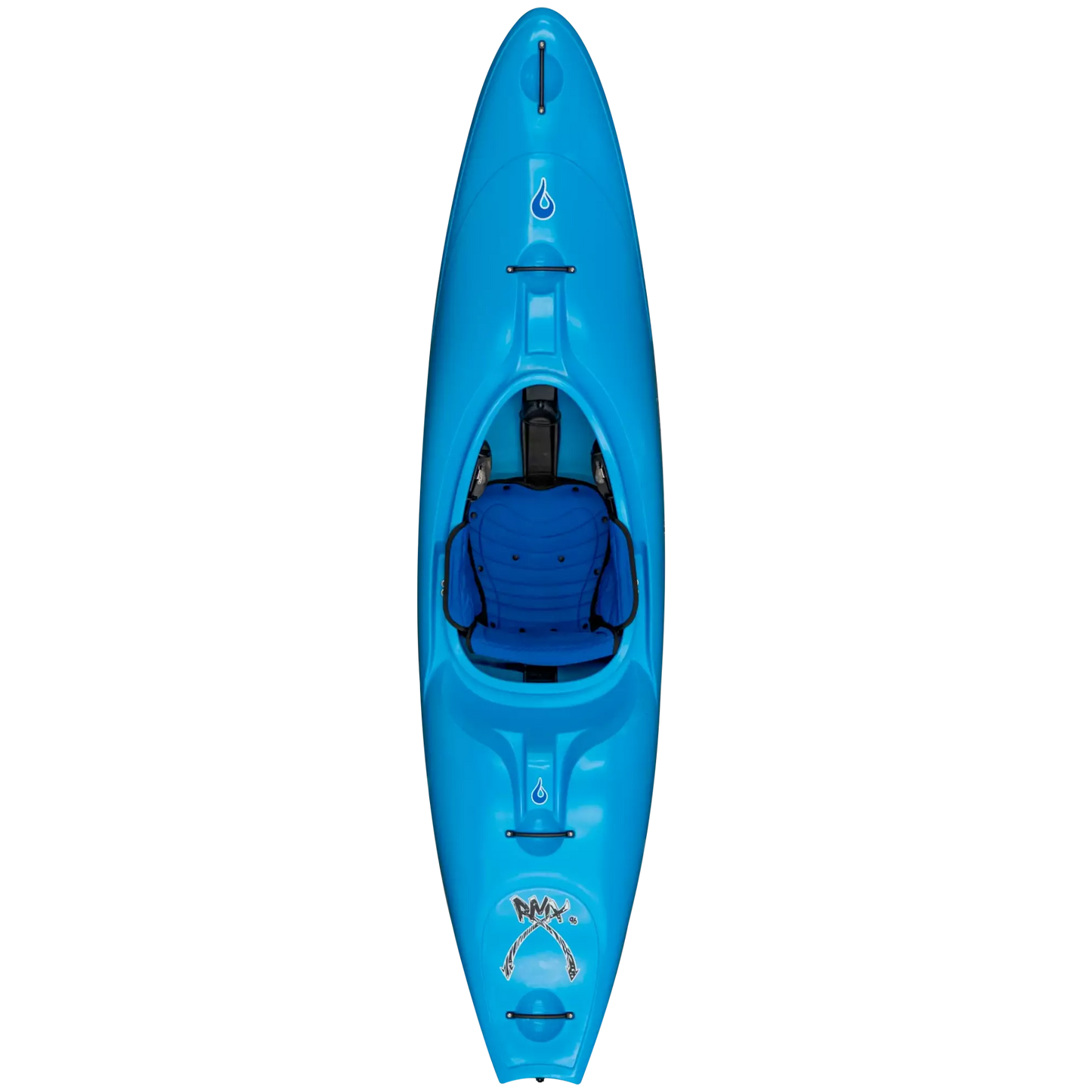 Featuring the RMX creek boat, liquid logic, remix, river runner kayak manufactured by LiquidLogic shown here from a second angle.