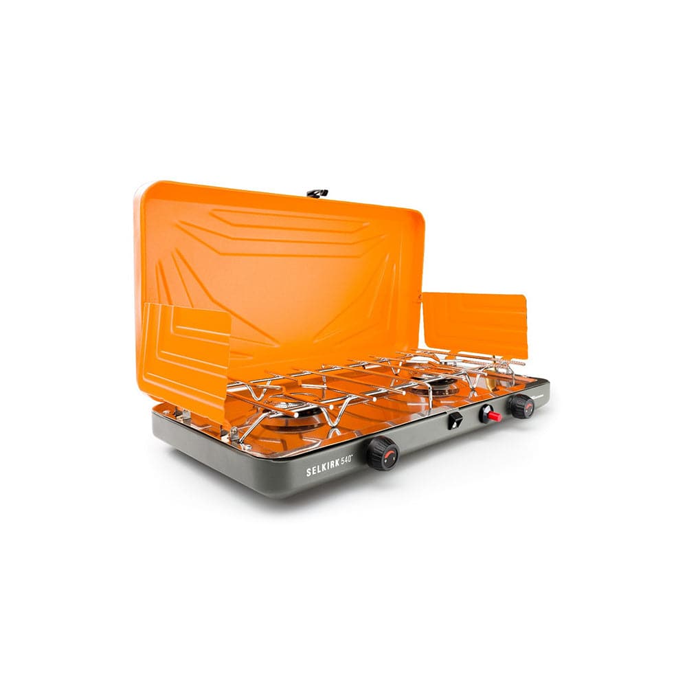 Featuring the Selkirk 540 Camp Stove camp, kitchen manufactured by GSI shown here from one angle.