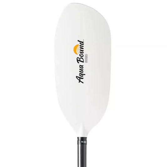 Featuring the Shred Kayak Paddle carbon fiber whitewater paddle, entry level whitewater paddle, fiberglass whitewater paddle manufactured by AquaBound shown here from a sixth angle.