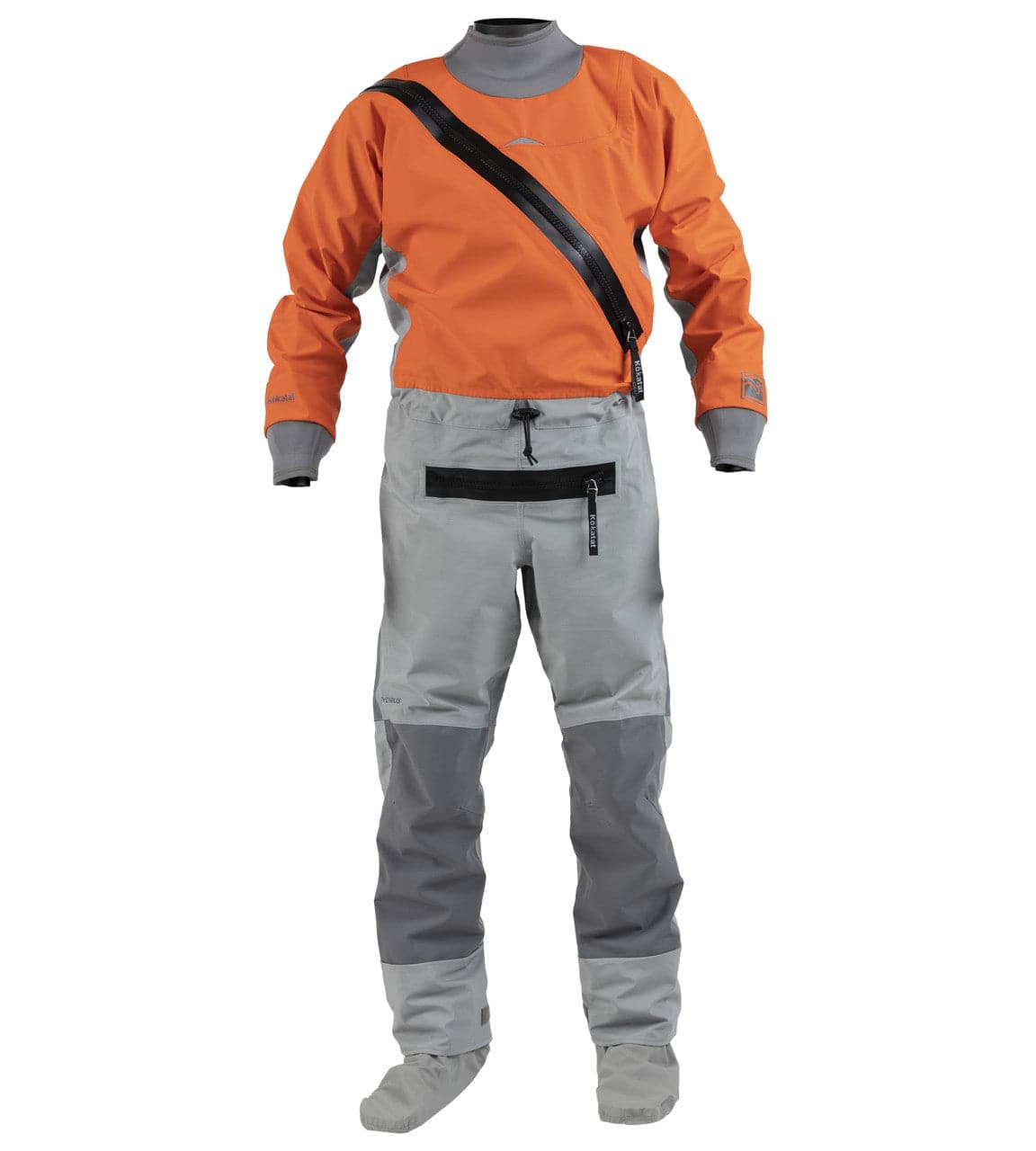 Featuring the Swift Entry Drysuit (Hydrus 3.0) with Relief Zipper men's dry wear manufactured by Kokatat shown here from a third angle.