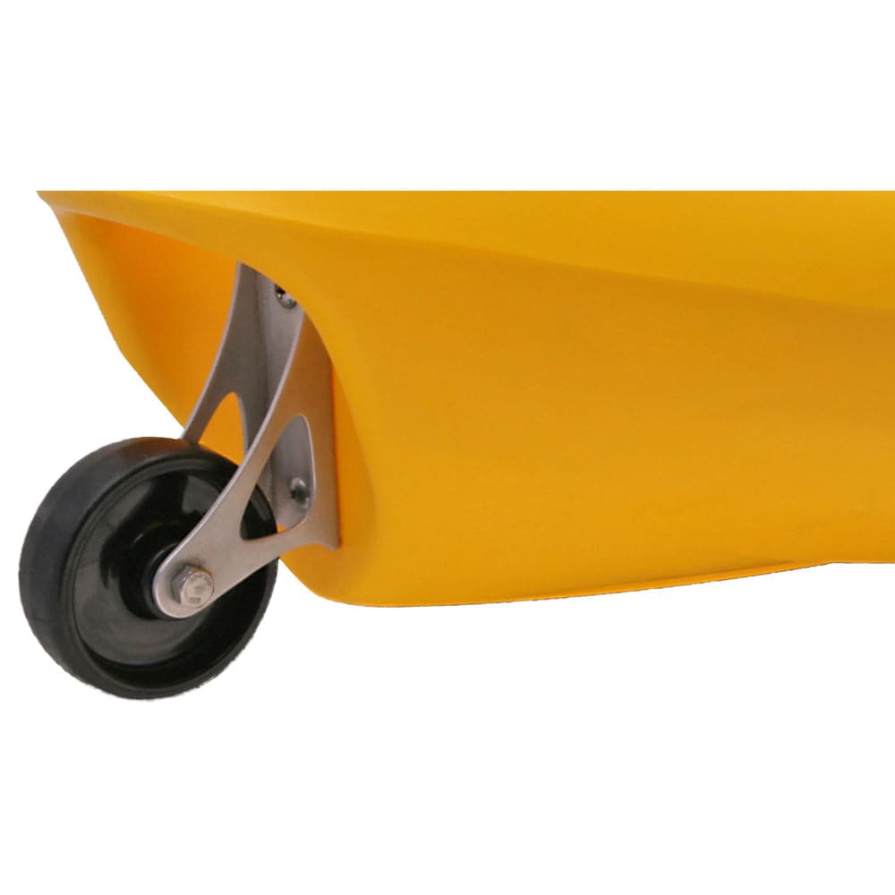 Featuring the Tag Along Wheel System rec kayak accessory, tour kayak accessory manufactured by LiquidLogic shown here from one angle.